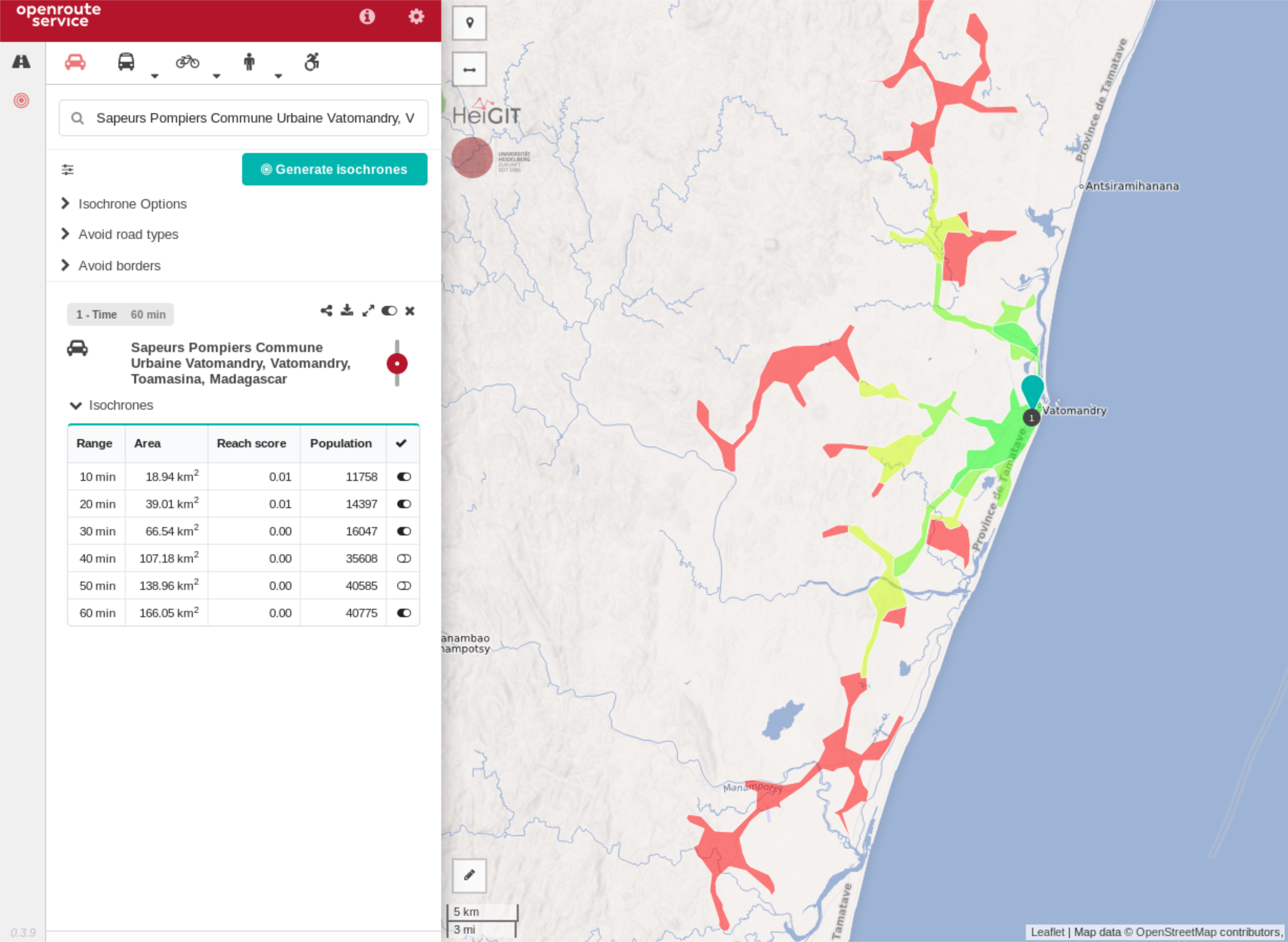 isochrone openrouteservice osm